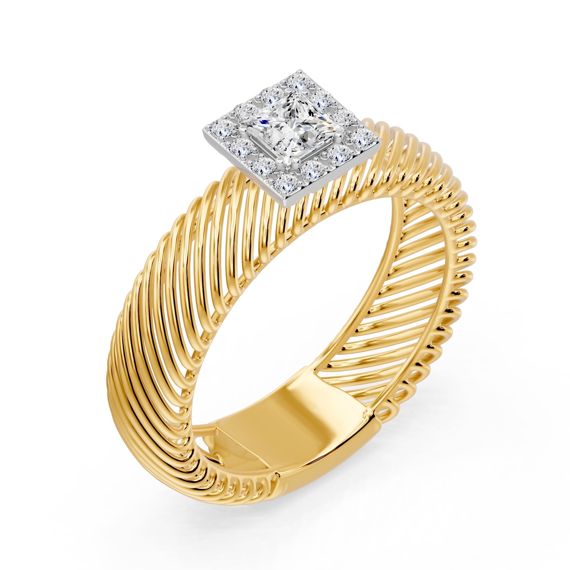 14K Solid Gold  0.38ctw - 0.41ctw Lab Grown Diamond Womens Rings