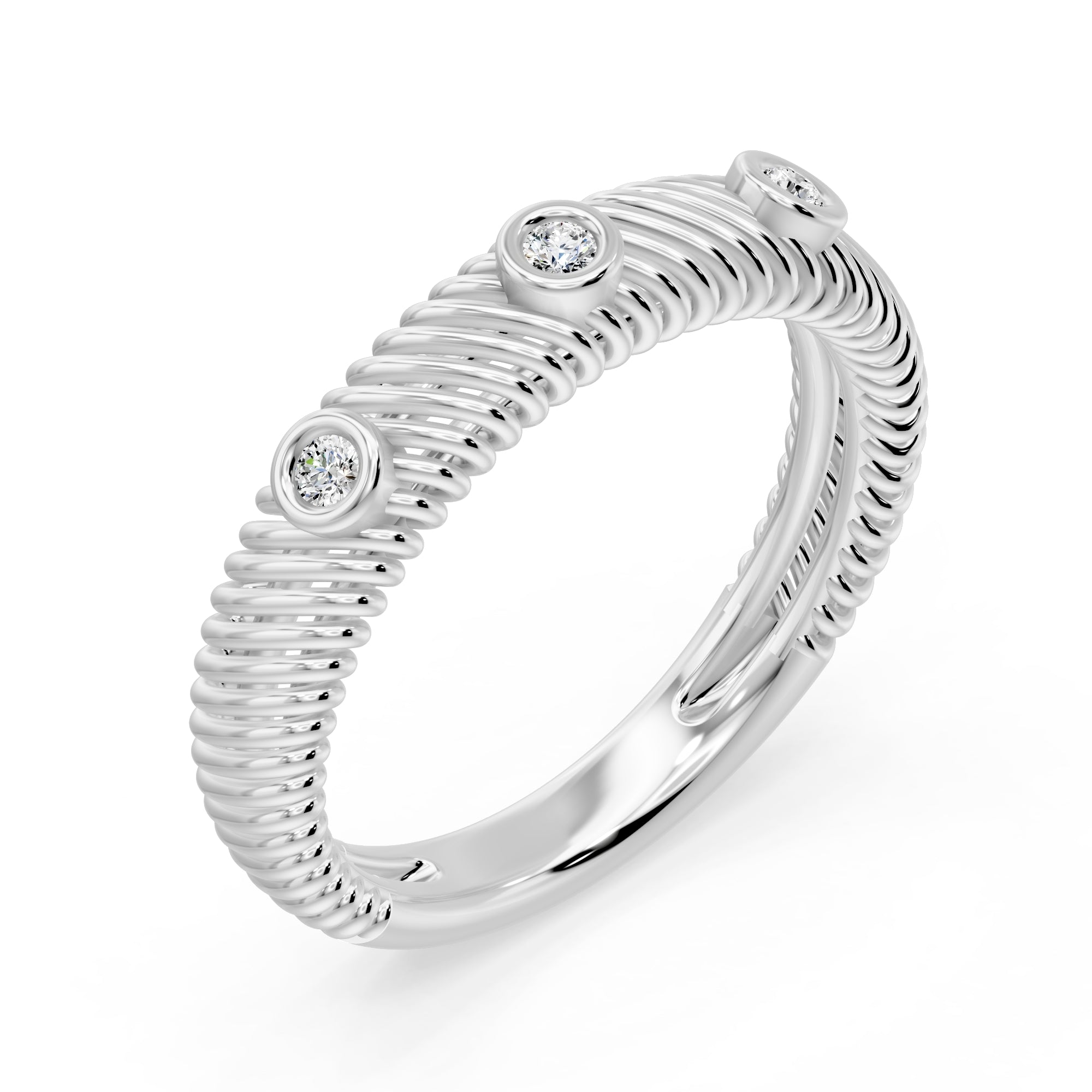 14K Solid Gold  0.08ctw Lab Grown Diamond Womens Rings