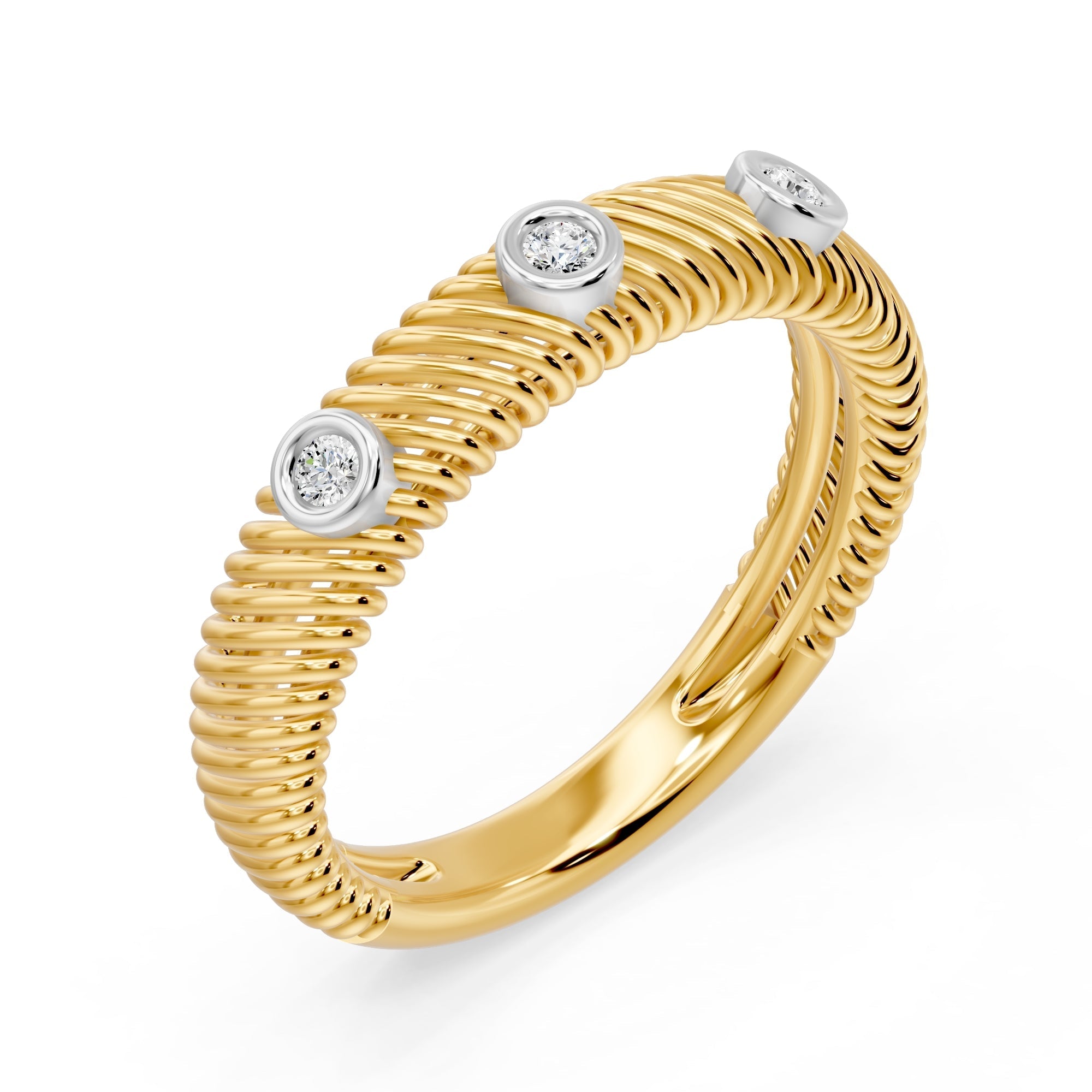 14K Solid Gold  0.08ctw Lab Grown Diamond Womens Rings