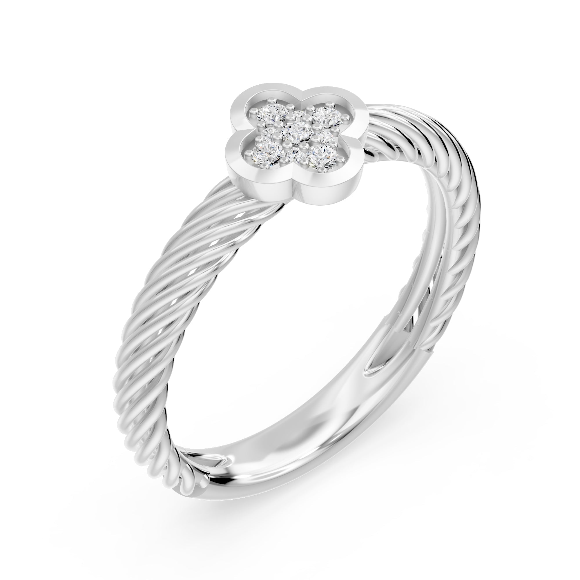 14K Solid Gold  0.08ctw Lab Grown Diamond Womens Rings