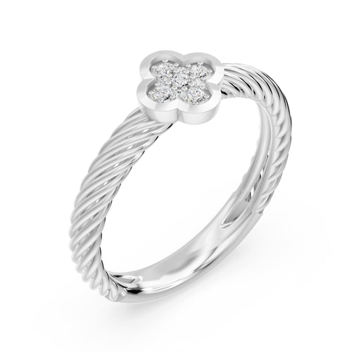 14K Solid Gold  0.08ctw Lab Grown Diamond Womens Rings