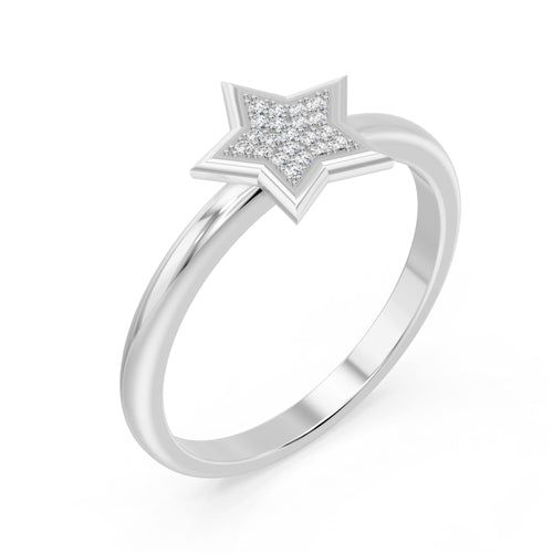 14K Solid Gold  0.06ctw Lab Grown Diamond Womens Rings