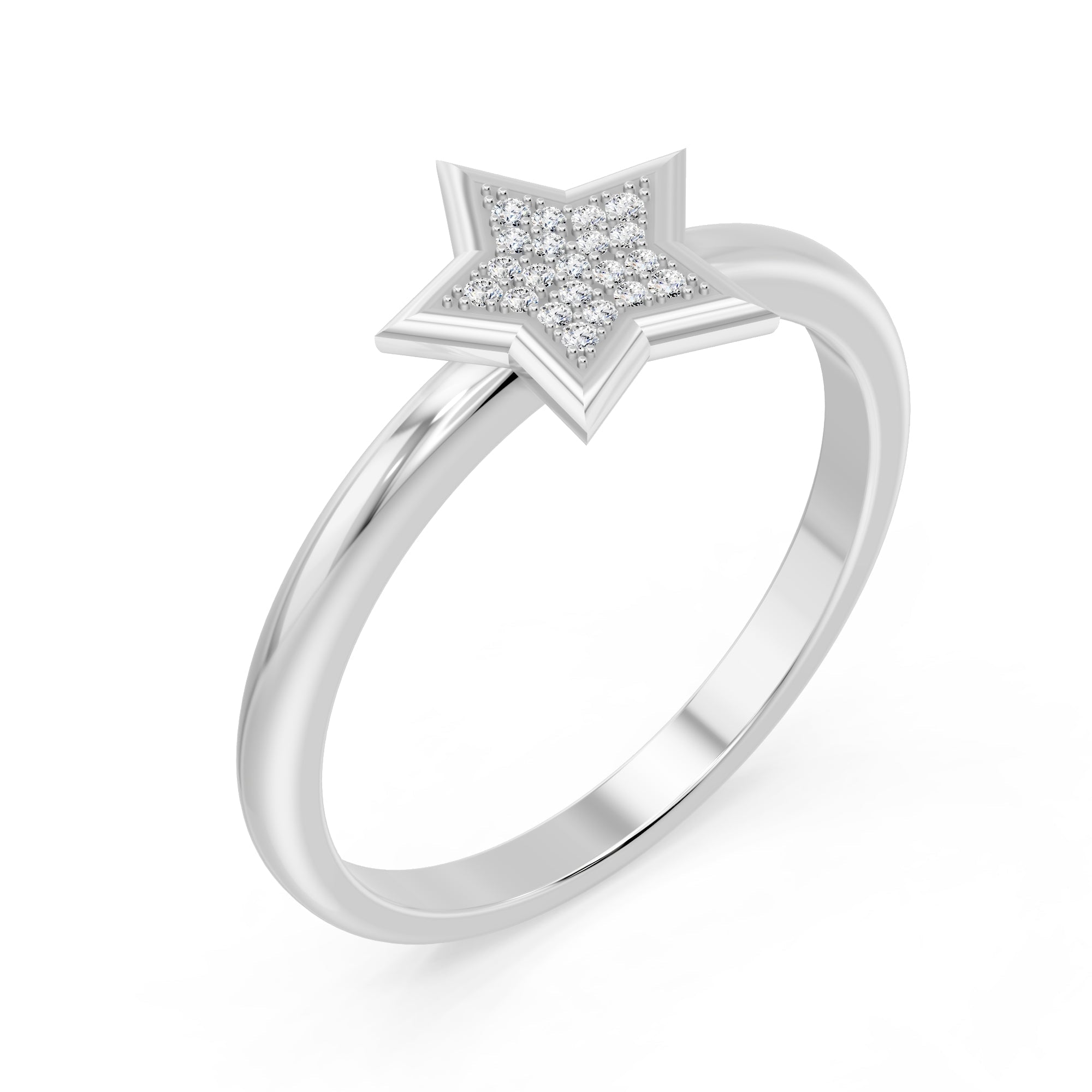 14K Solid Gold  0.06ctw Lab Grown Diamond Womens Rings