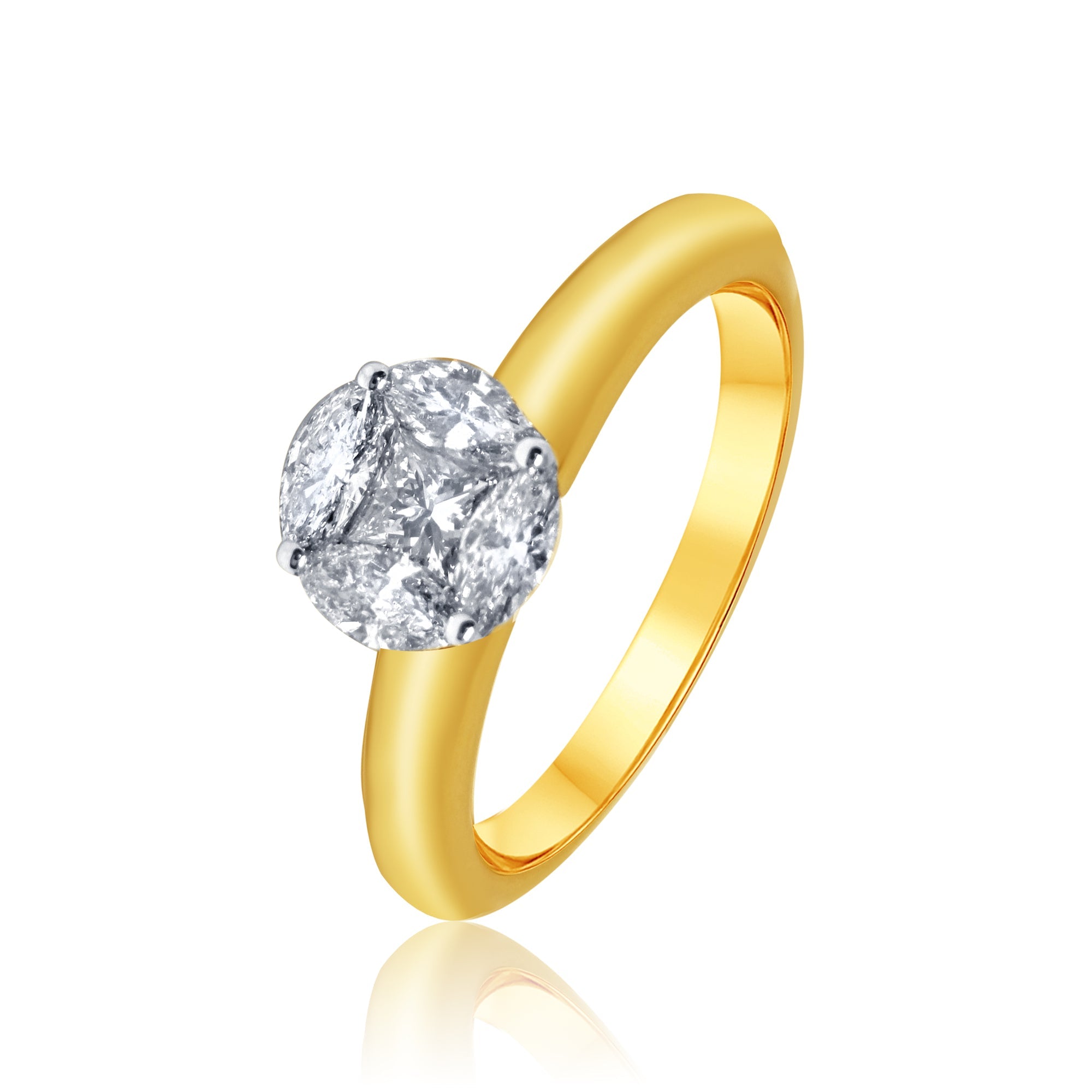 14K Solid Gold  0.54ctw Diamond Womens Rings