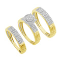 14K Solid Gold  0.52ctw Diamond Trio Wedding Set