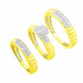 14K Solid Gold  0.52ctw Diamond Trio Wedding Set