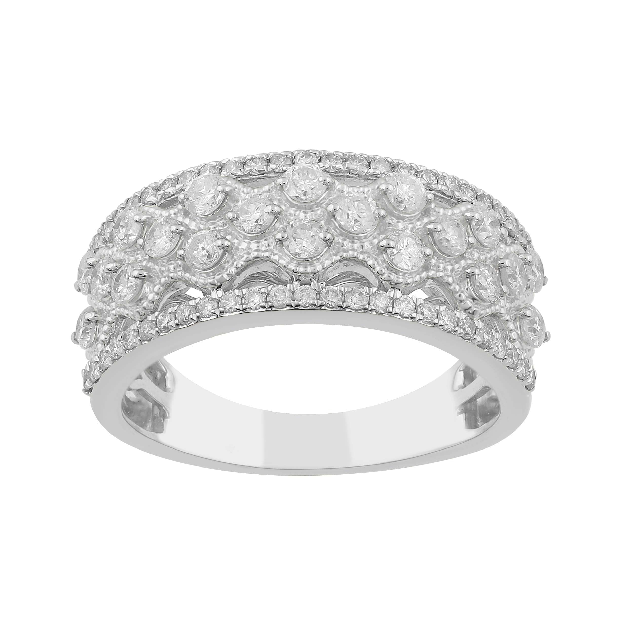 14K Solid Gold  0.86ctw Diamond Womens Rings