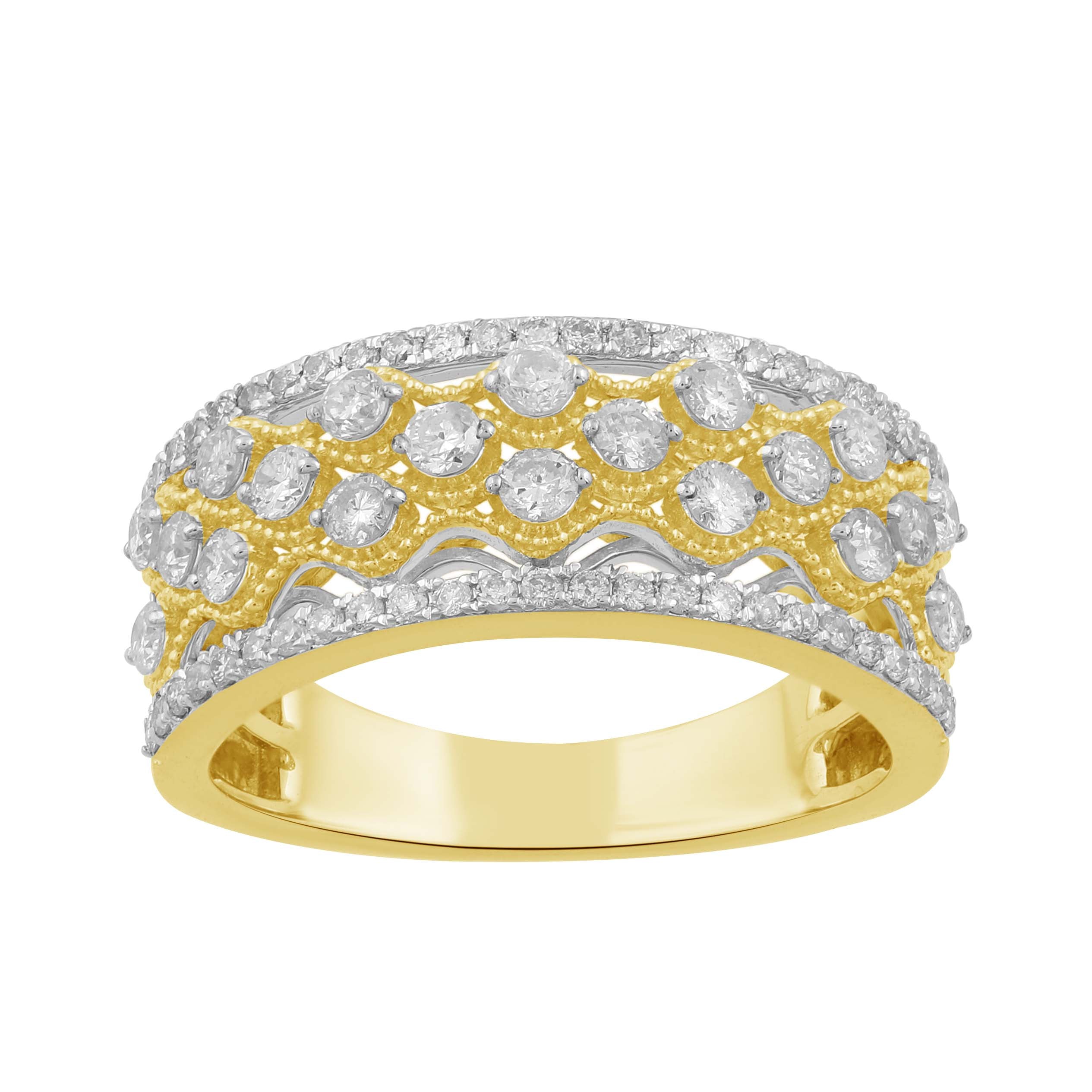 14K Solid Gold  0.86ctw Diamond Womens Rings