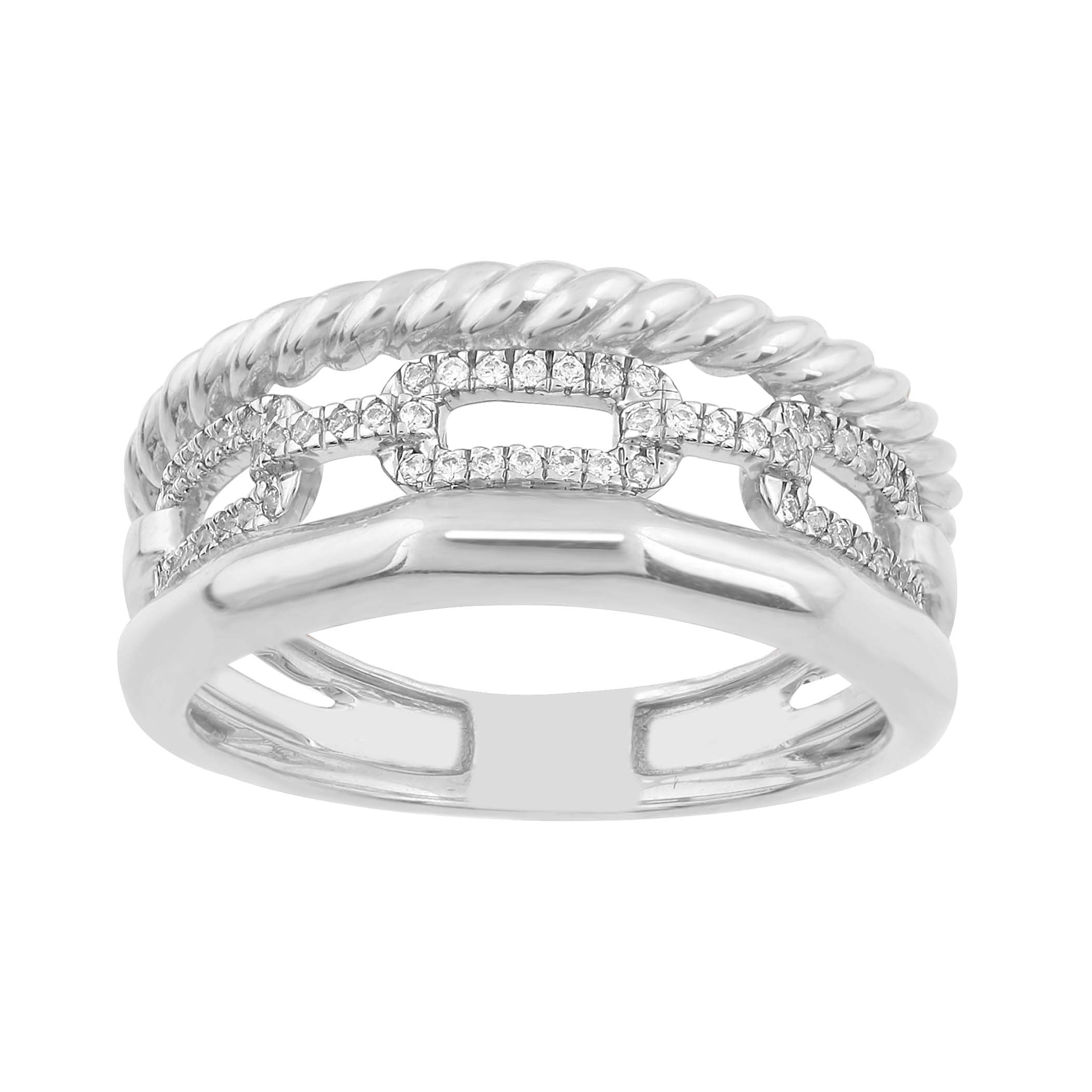 14K Solid Gold  0.20ctw Diamond Womens Rings