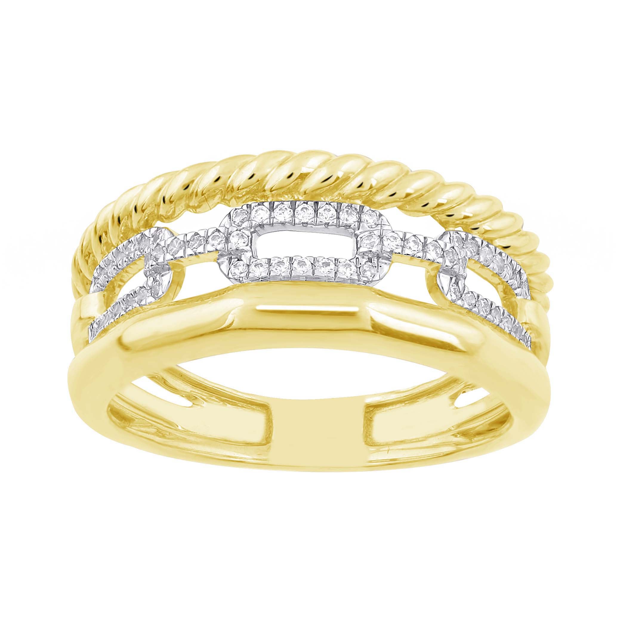 14K Solid Gold  0.20ctw Diamond Womens Rings