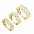 14K Solid Gold  0.95ctw Diamond Trio Wedding Set
