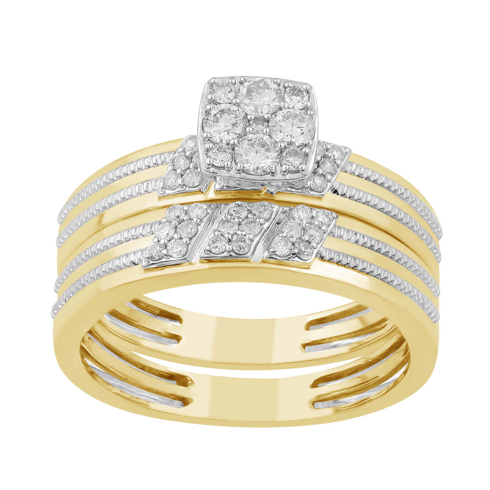 14K Solid Gold  0.44ctw Diamond Womens Rings