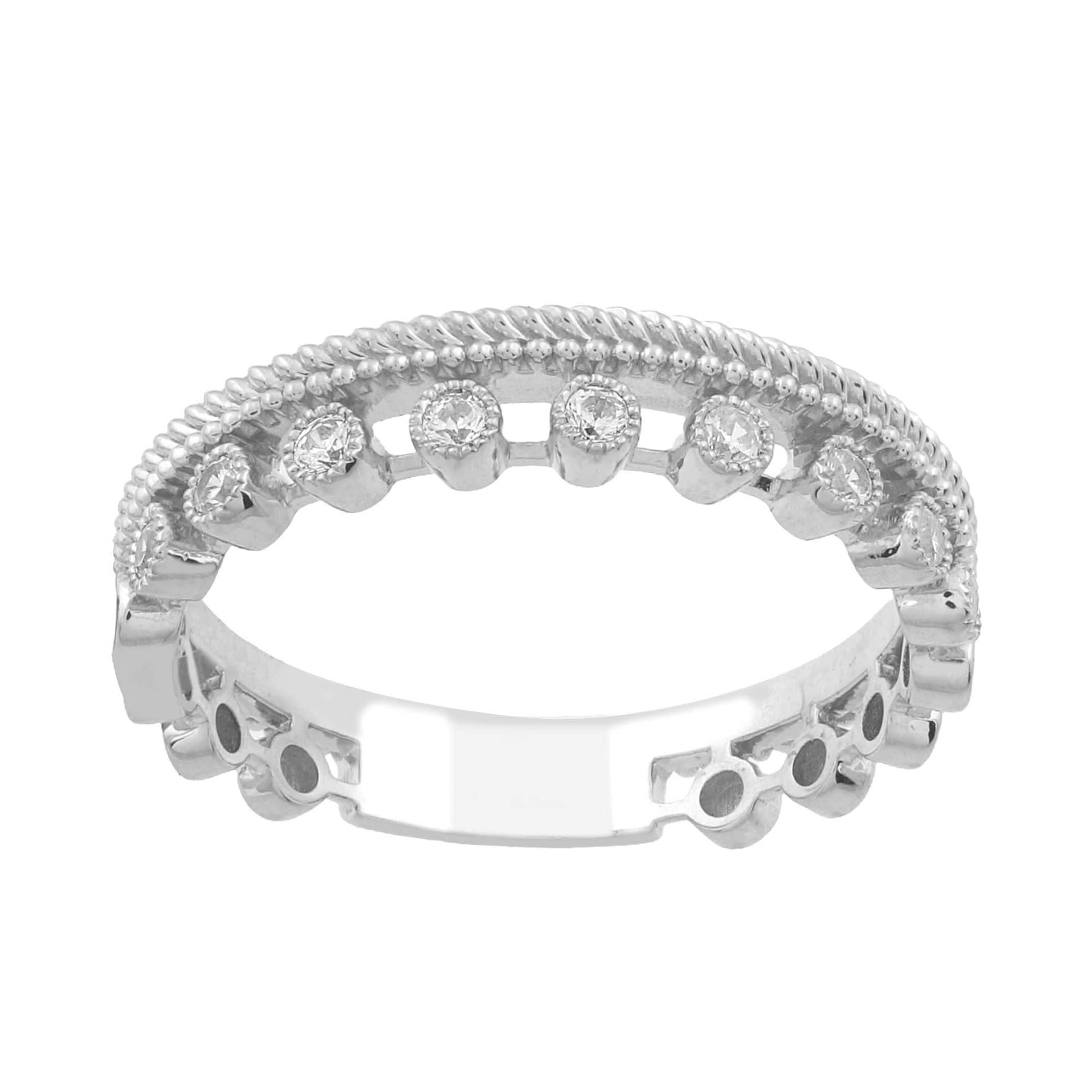 14K Solid Gold  0.17ctw Diamond Womens Rings
