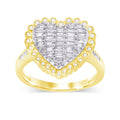 14K Solid Gold 0.63ctw Heart Diamond Womens Rings