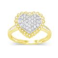 14K Solid Gold 0.41ctw Heart Diamond Womens Rings
