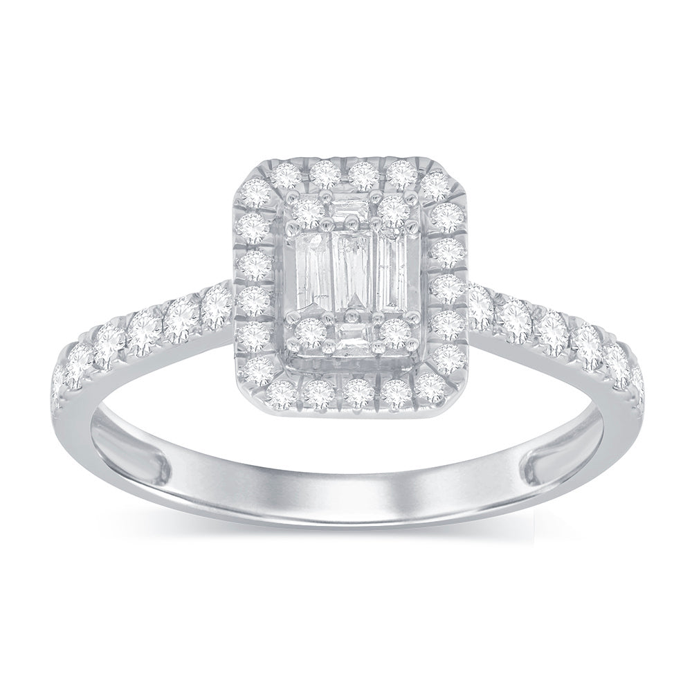 14K Solid Gold 0.53ctw Diamond Womens Rings