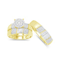 14K Solid Gold 0.61ctw Diamond Trio Wedding Set