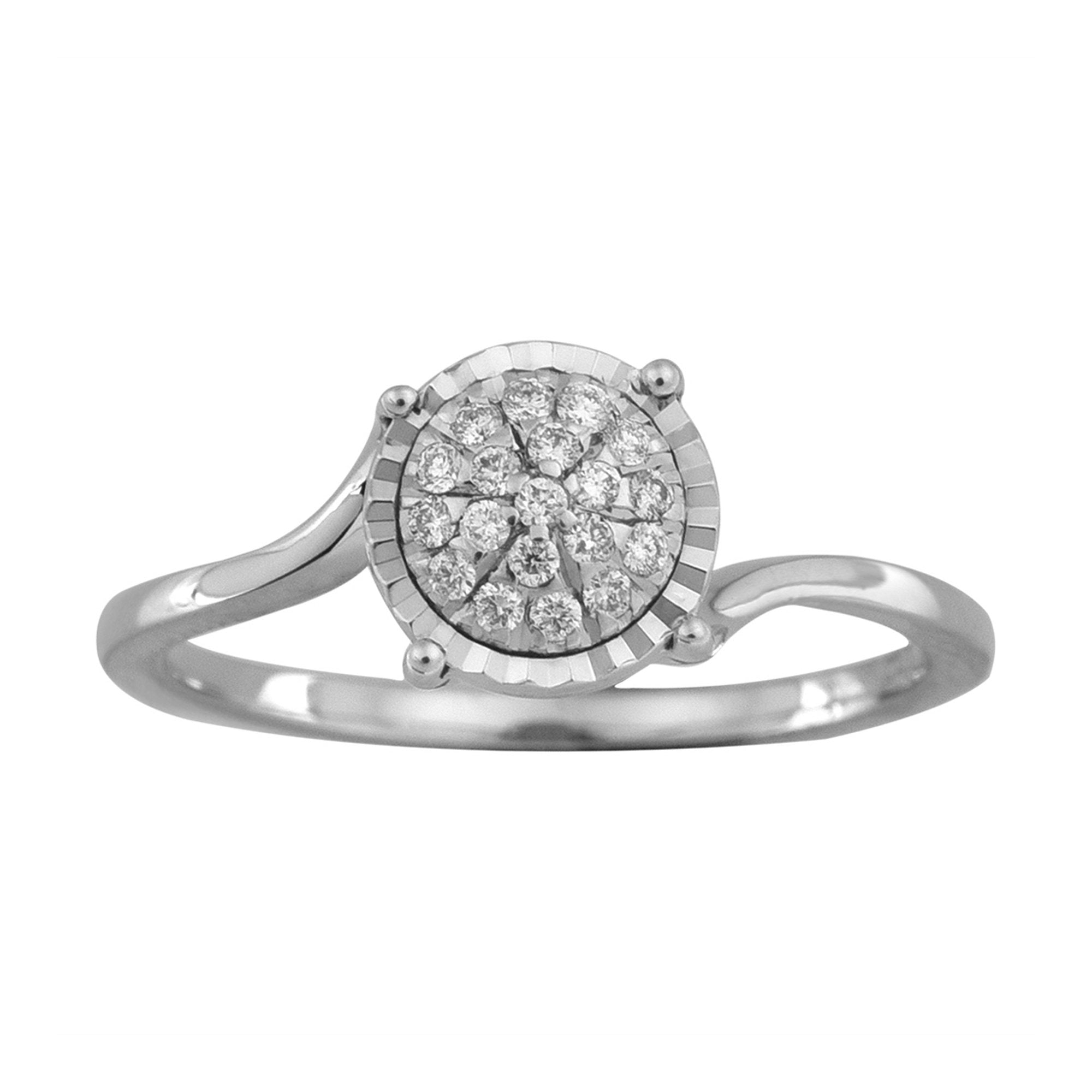 10K Solid Gold 0.13ctw Diamond Womens Ring