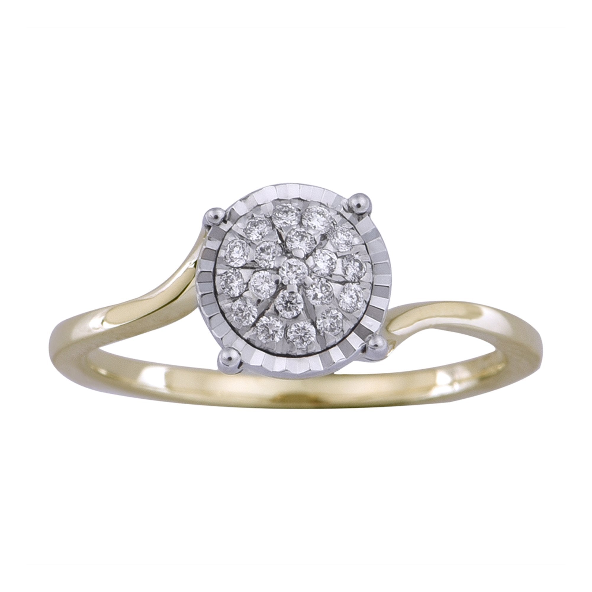 10K Solid Gold 0.13ctw Diamond Womens Ring