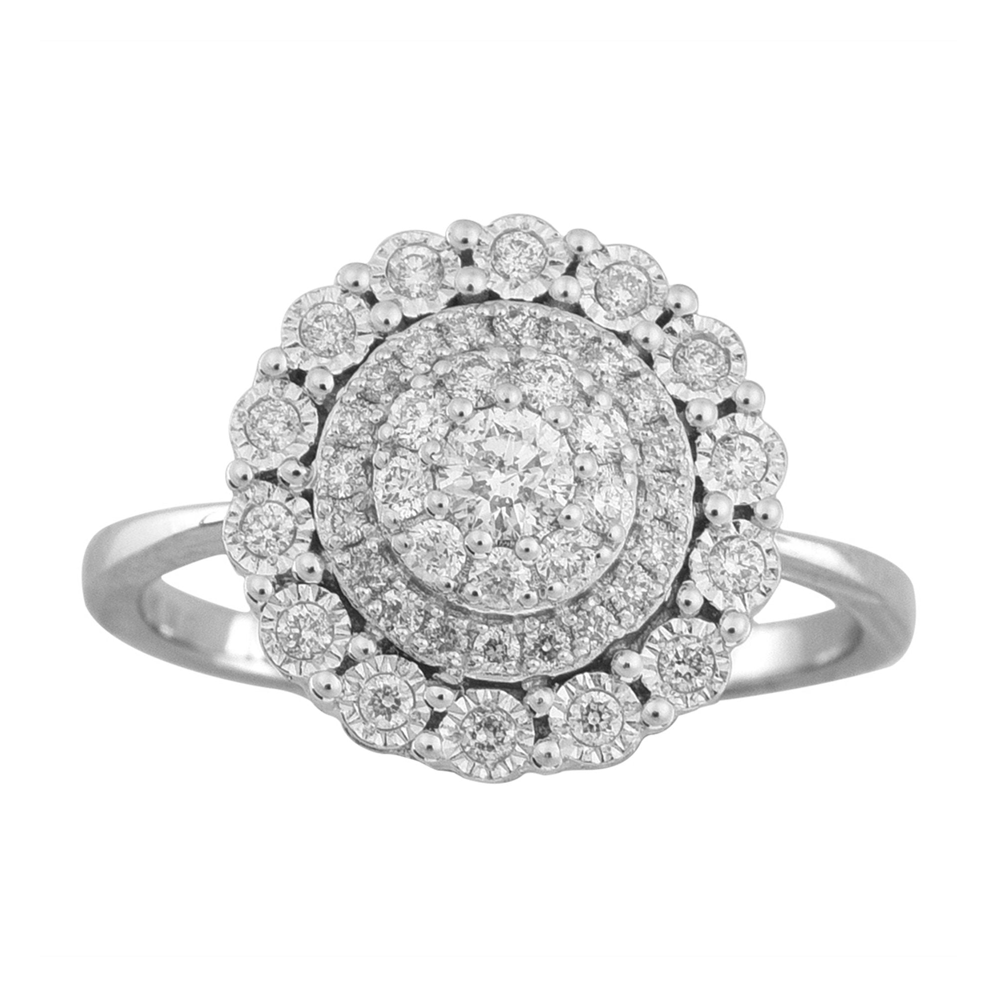 14K Solid Gold Diamond Womens Ring