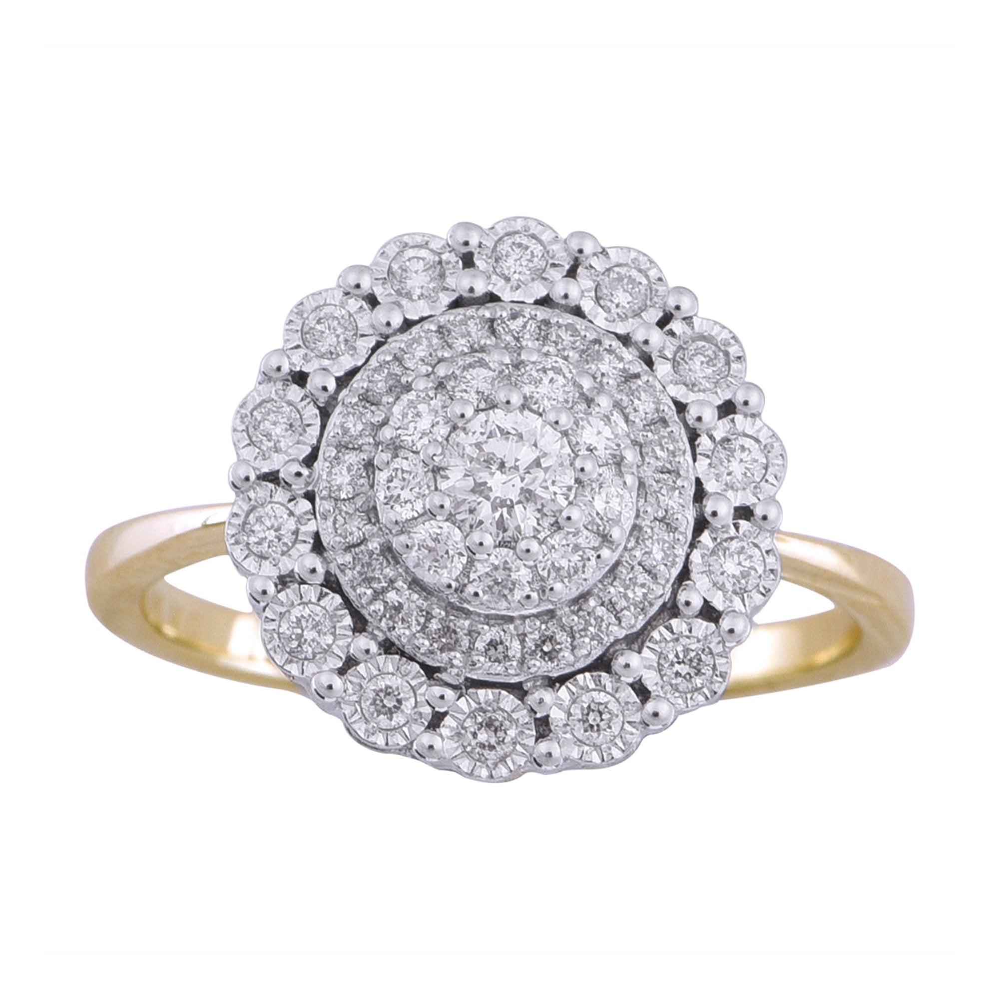 14K Solid Gold Diamond Womens Ring