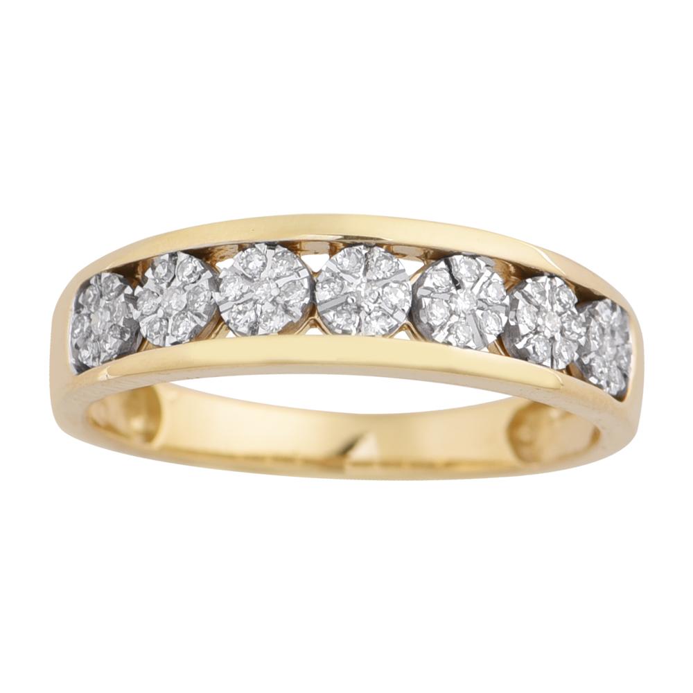 14K Solid Gold 0.18ctw Diamond Womens Band Ring