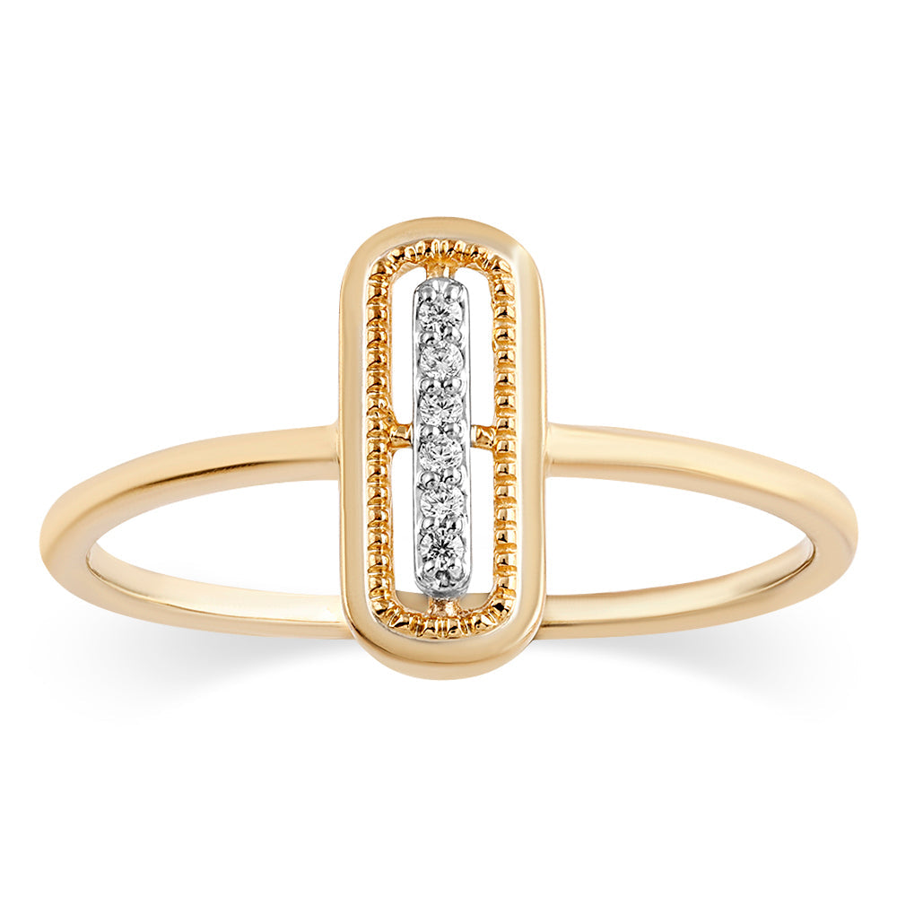 14K Solid Gold  0.03ctw Diamond Womens Rings