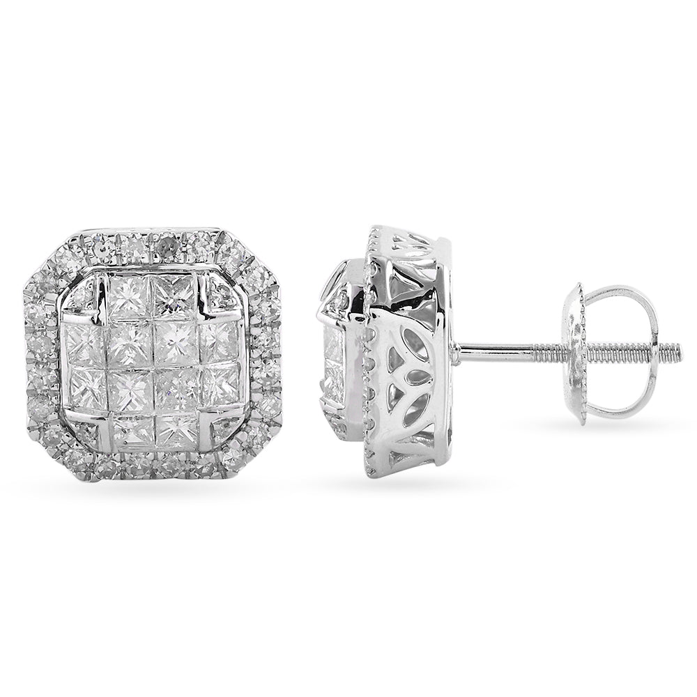 14K Solid Gold 1.10ctw Diamond Stud Earrings