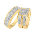 14K Solid Gold 0.51ctw Diamond Trio Wedding Ring Set