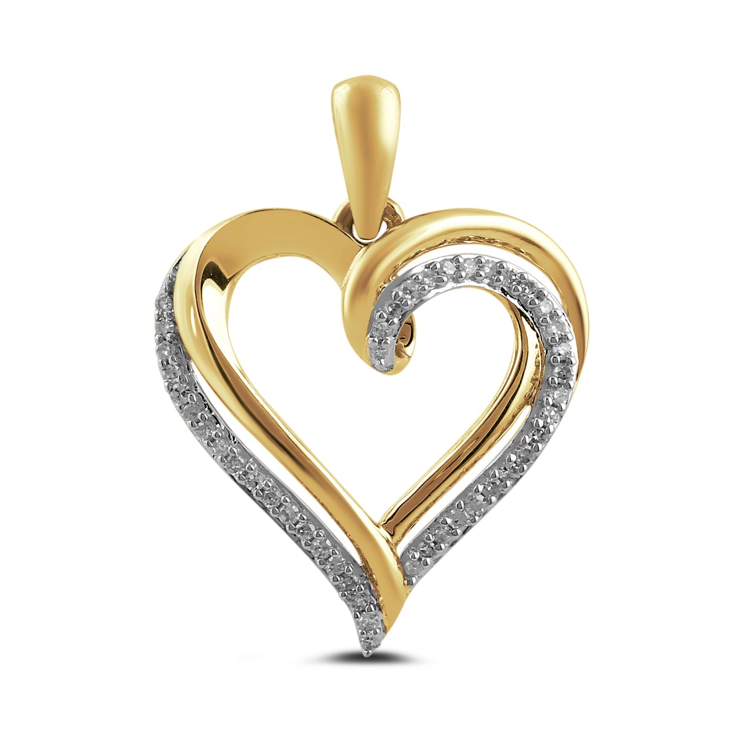 14K Solid Gold  0.11ctw Diamond Pendants
