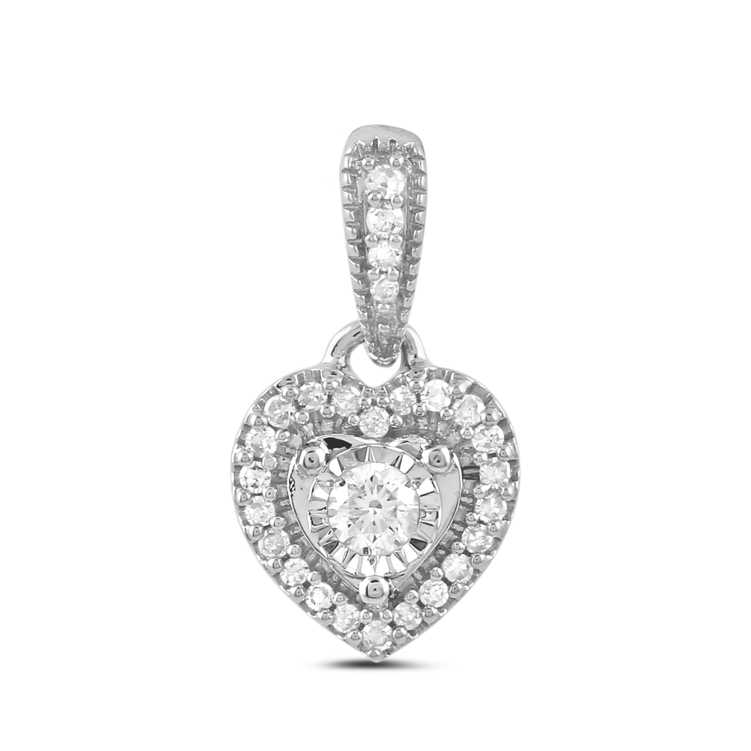 14K Solid Gold  0.12ctw Diamond Pendants