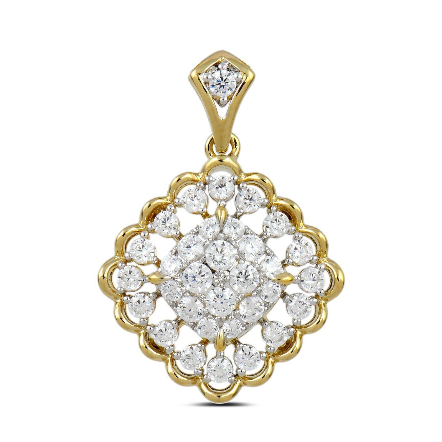 14K Solid Gold  0.50ctw Diamond Pendants