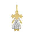 14K Solid Gold  0.06ctw Diamond Pendants