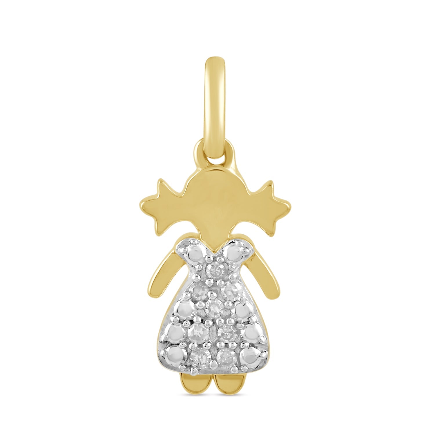 14K Solid Gold  0.06ctw Diamond Pendants