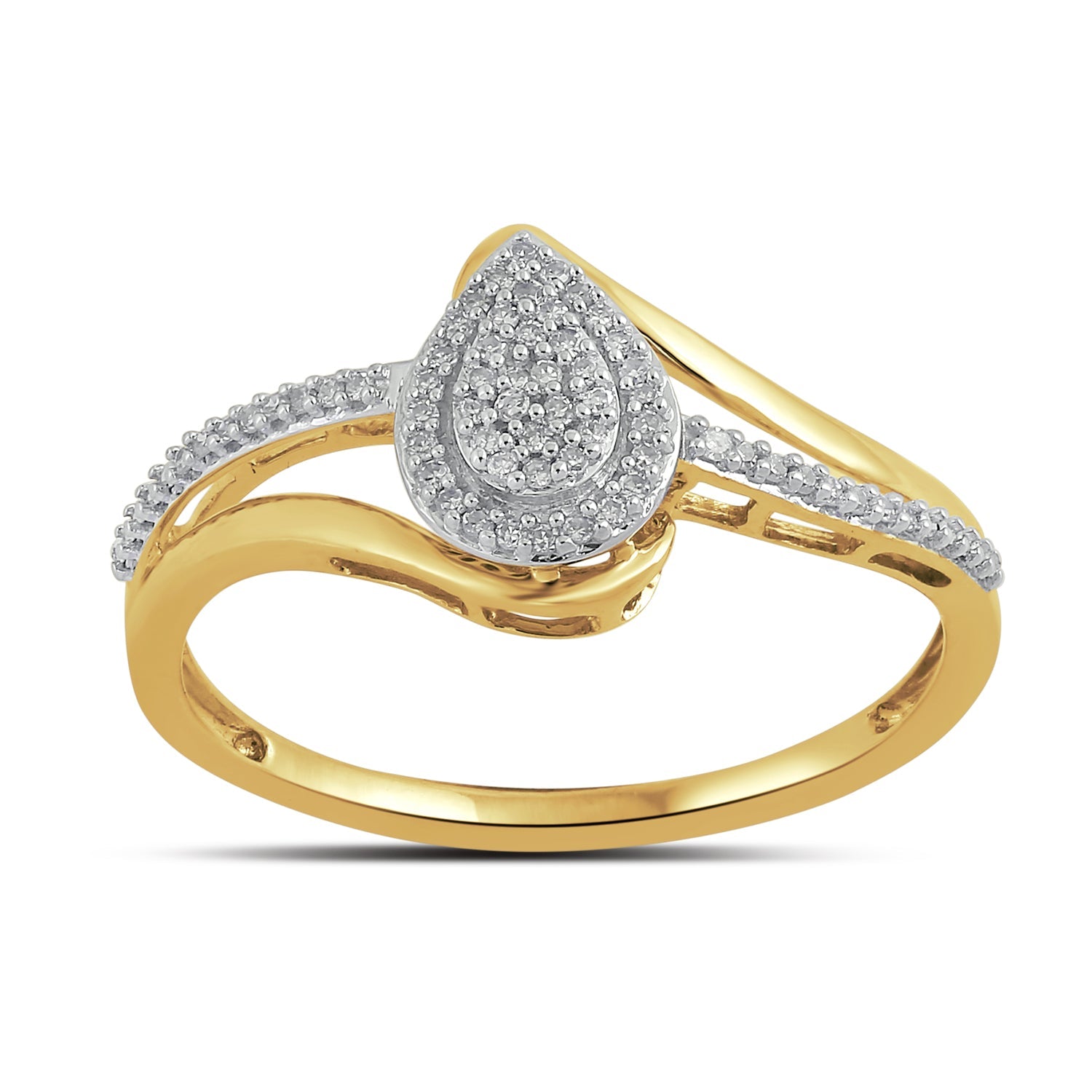 14K Solid Gold  0.11ctw Diamond Womens Rings