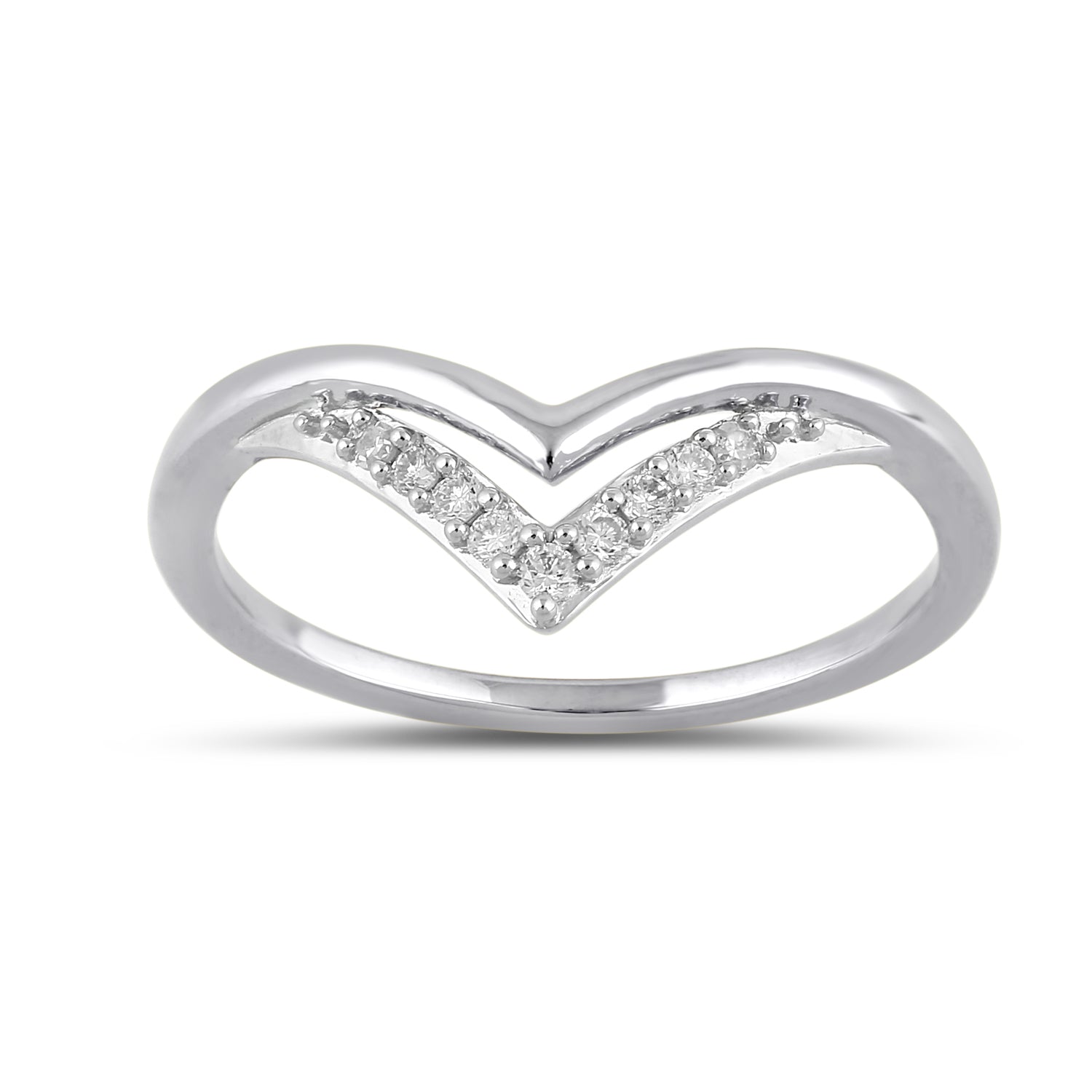 14K Solid Gold  0.10ctw Diamond Womens Rings