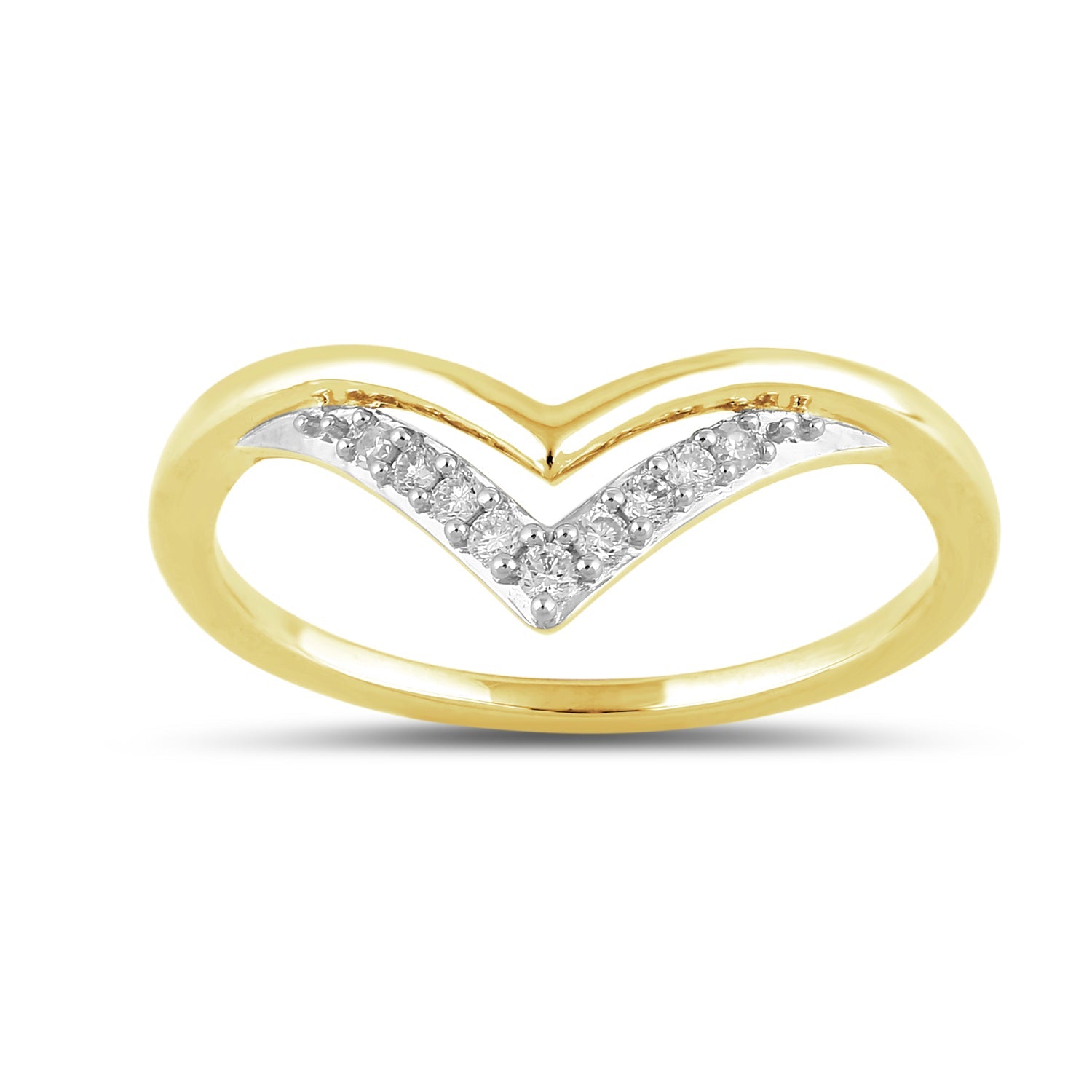 14K Solid Gold  0.10ctw Diamond Womens Rings