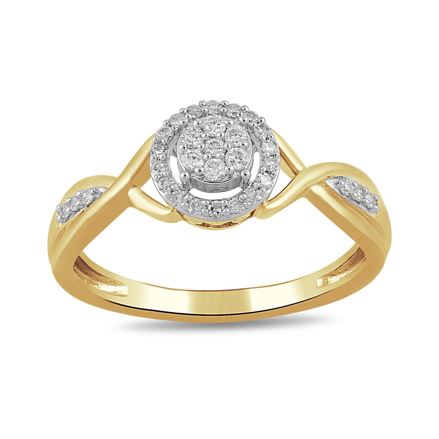 14K Solid Gold  0.20ctw Diamond Womens Rings