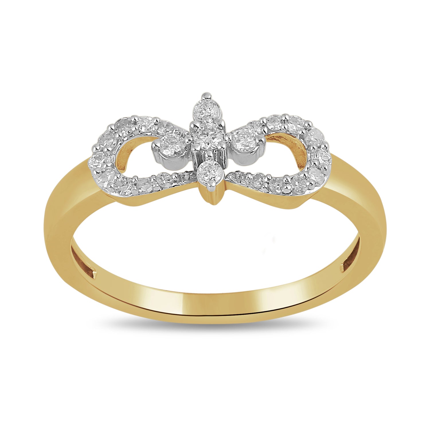 14K Solid Gold  0.20ctw Diamond Womens Rings