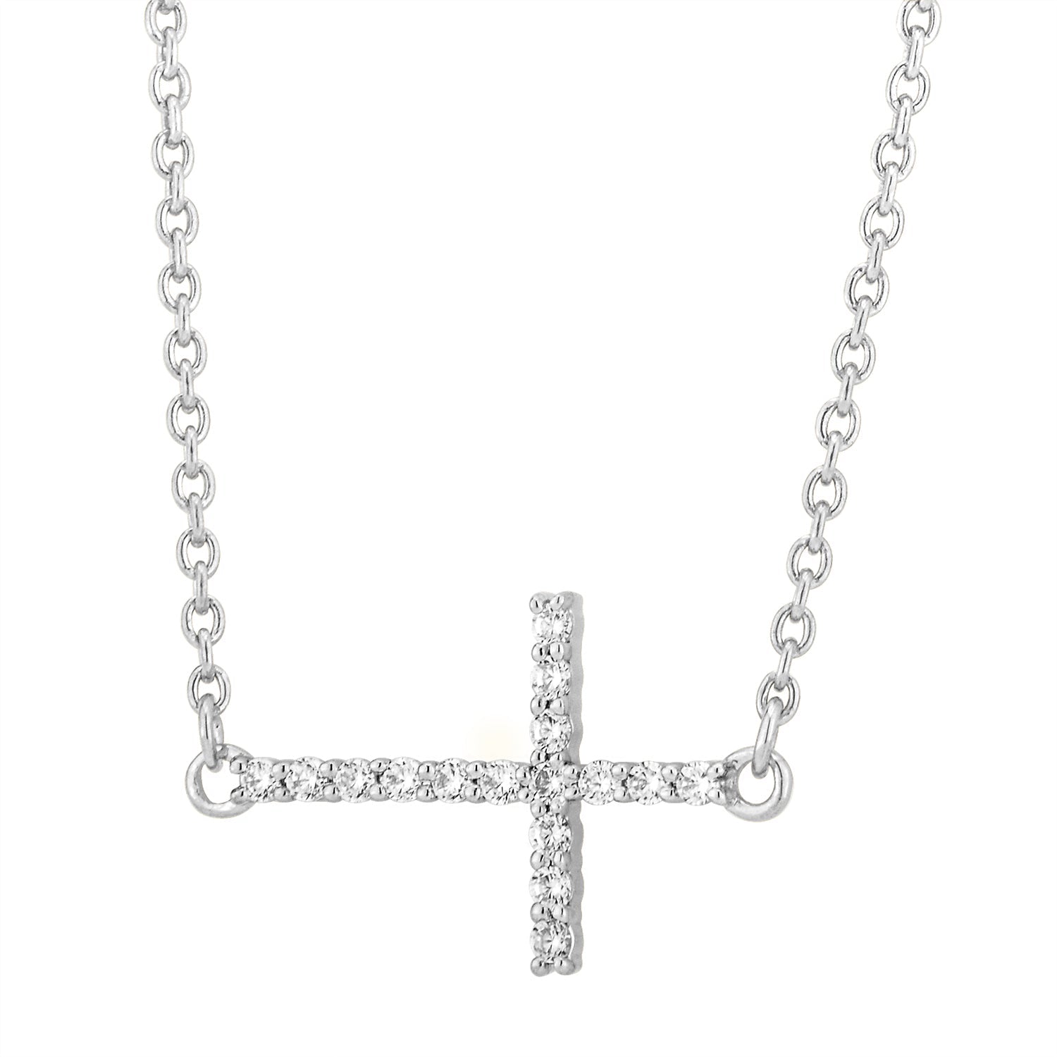 14K Solid Gold  0.16ctw Cross Diamond Pendants