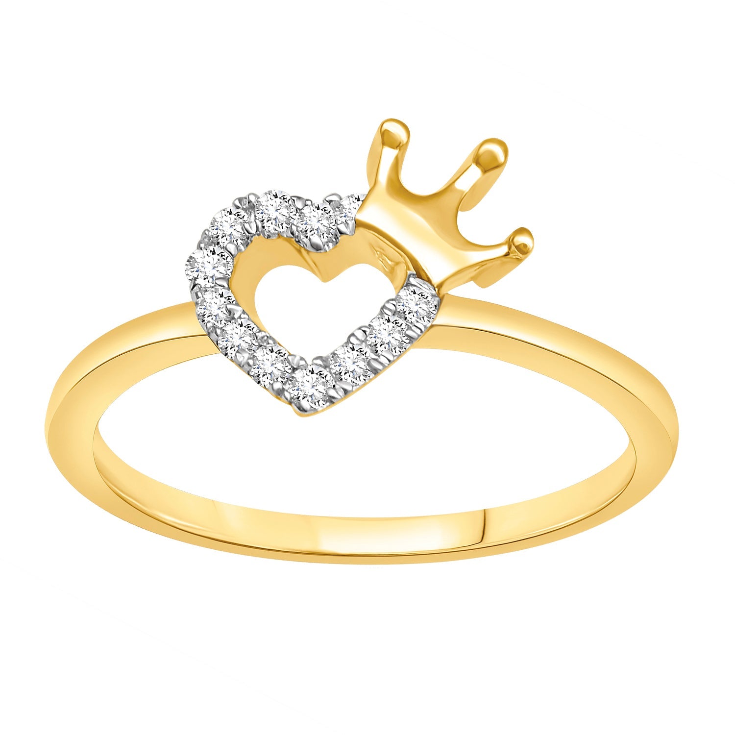 14K Solid Gold  0.11ctw Diamond Womens Rings