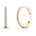 14K Solid Gold 0.20ctw Diamond Hoop Earrings