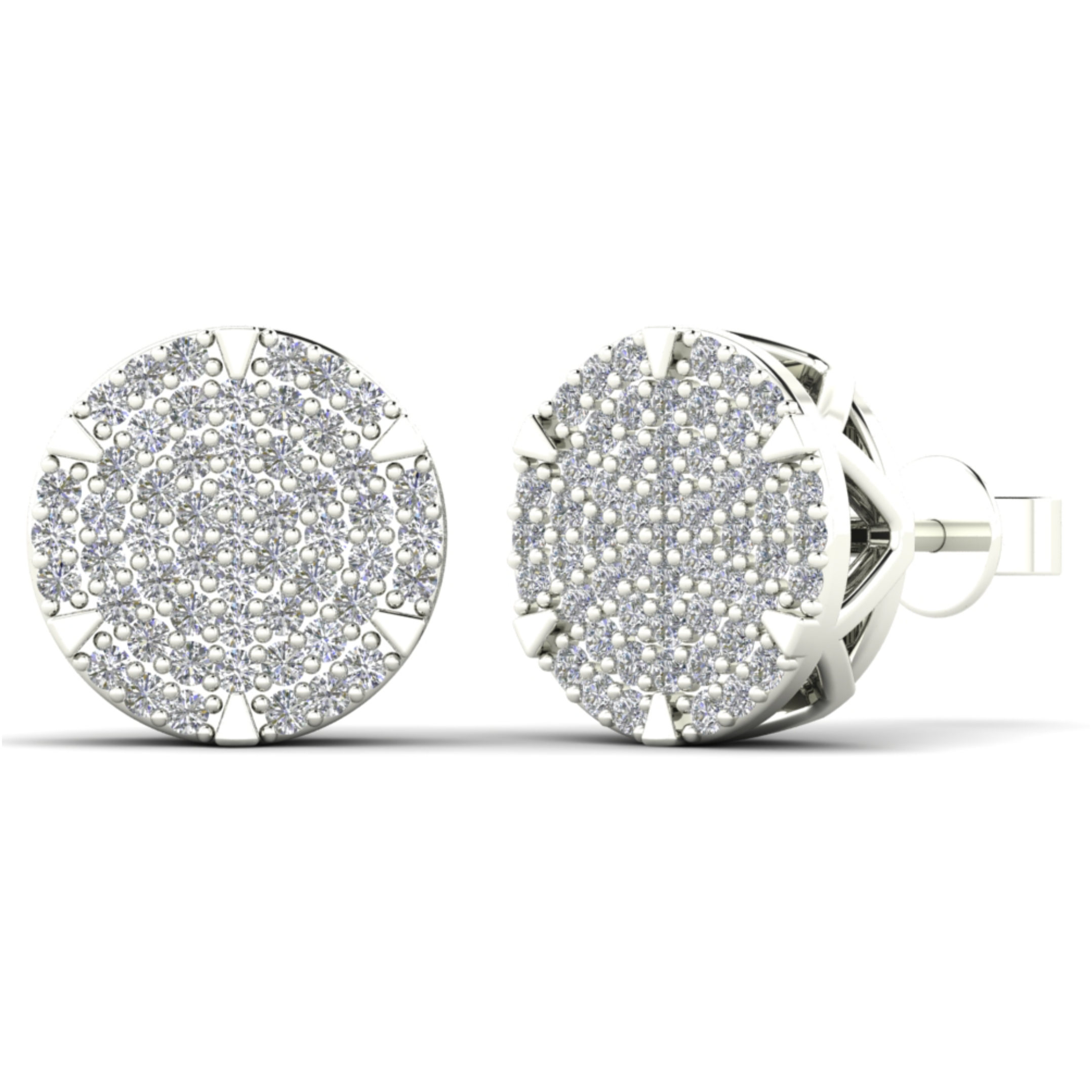 14K Solid Gold 0.33ctw Diamond Round Stud Earrings