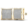 14K Solid Gold 0.30ctw Micro-pavé Diamond Stud Earrings