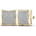 14K Solid Gold 0.40ctw Micro-pavé Diamond Stud Earrings